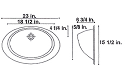 custom sink bowl styles semi-recessed oval layout